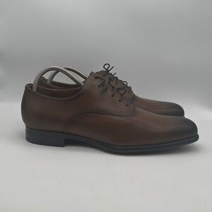 Ecco Men's Melbourne Plain-Toe Oxfords Amber Brown Size 10M‎